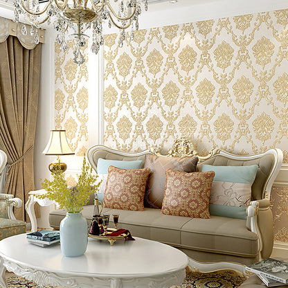 Floral wallpaper pattern in a finished room